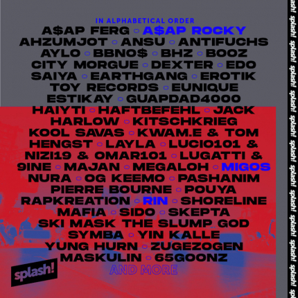 Line up splasha! 2021