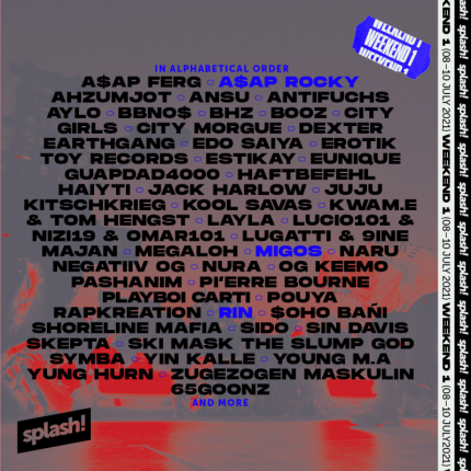 Line up pierwszego weekendu splash! Festivalu