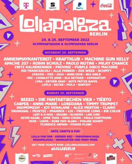 Lollapalooza Berlin 2022 finalny line up